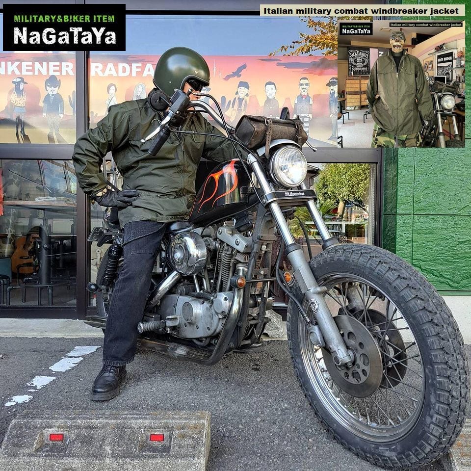 イタリア軍用 デッドストック 新品 コンバット ウインドブレーカージャケット フード付 オリーブグリーン 48 Lサイズ