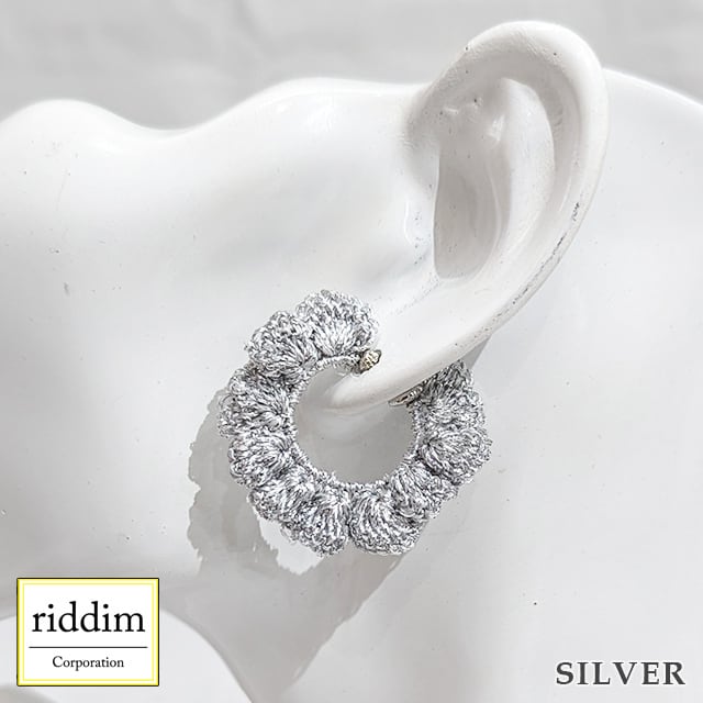 レース ノンホール フープ ピアス[ riddim ] リディム イヤリング | riddim