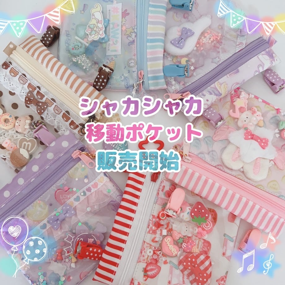 006）BOYS 光る シャカシャカ移動ポケット スケルトン 透明ビニール