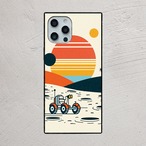受注生産 iPhoneケース 探査車と大きな太陽の宇宙柄｜レトロ宇宙 RFSP070C