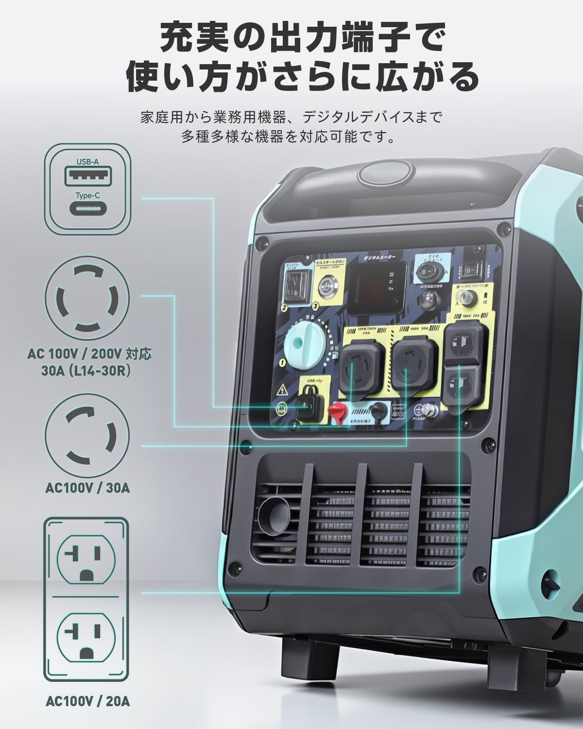 Kareyou ガソリン発電機 KEH5200i-RTS 200V発電機 単相100V/200V 高