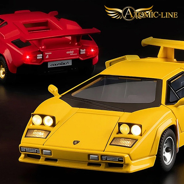ランボルギーニ カウンタック LP500S 1/32 ミニカー 全4色 ライト点灯 エンジンサウンド 合金モデル 模型 ジオラマ
