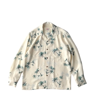 Mountain Special  Long Sleeve Aloha shirt /  Palms  /  Natural