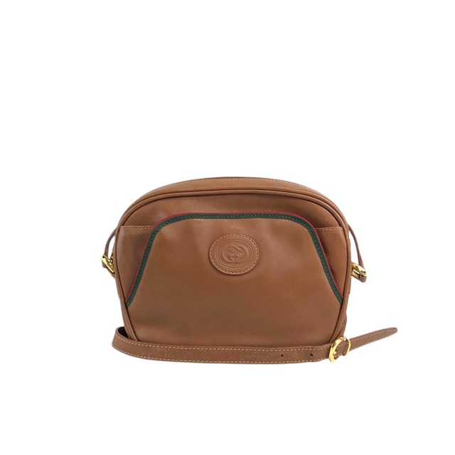 GUCCI グッチ シェリーライン ショルダーバッグ ブラウン GGロゴ レザー vintage ヴィンテージ オールド e8xuny
