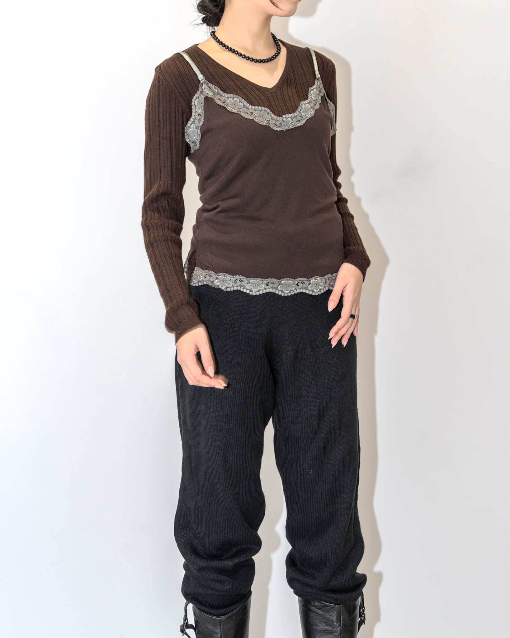 RIB KNIT SWEATER / made in ITALY