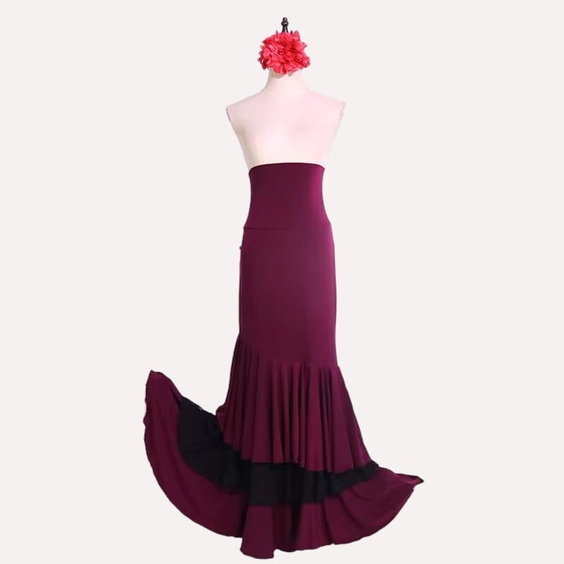 フラメンコ 練習用ファルダ 黒 1057 | aficionada