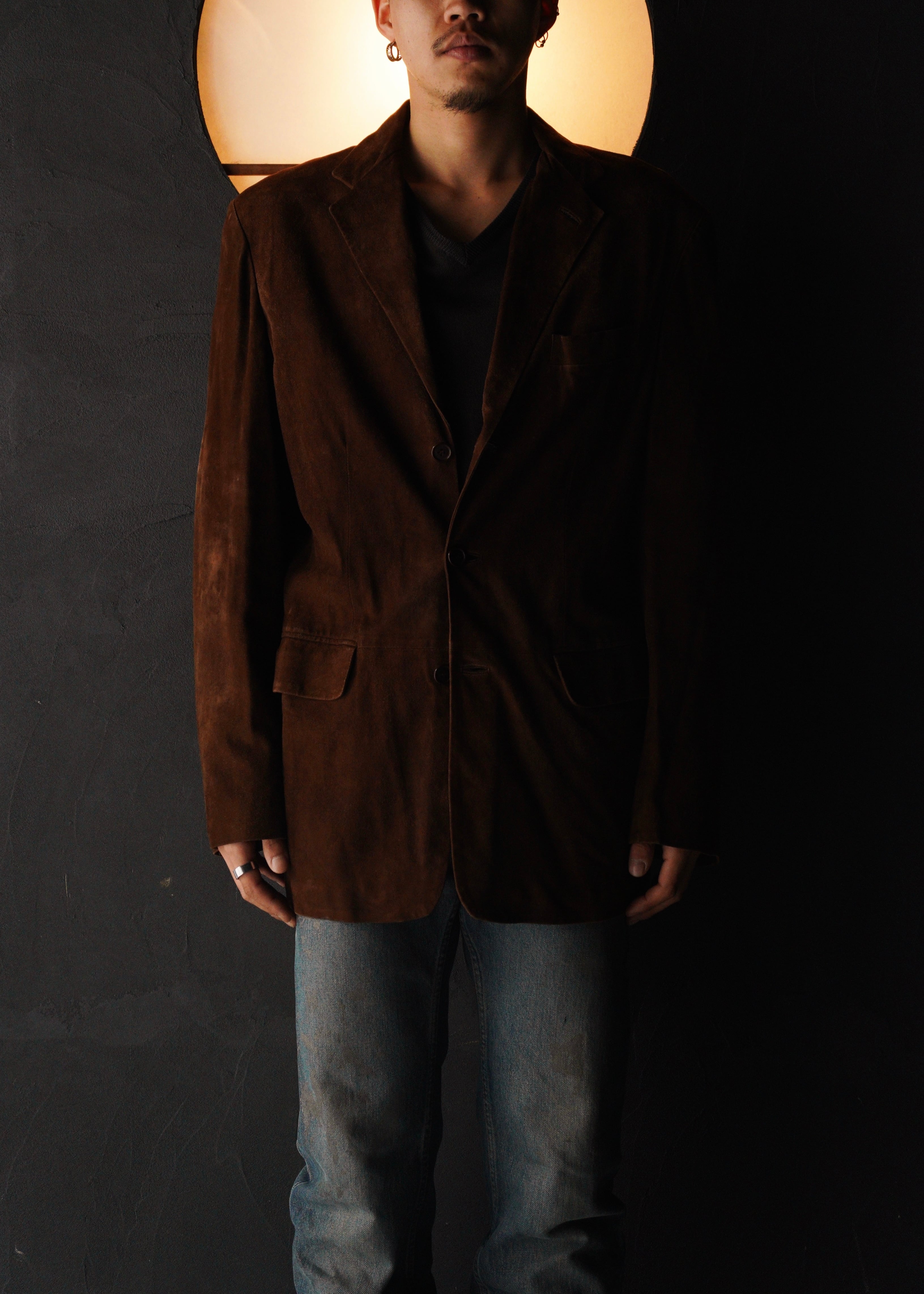 helmut lang コート　本人期　ブラウン 90's HELMUT LANG suede leather 3 button tailored jacket | CETTEN
