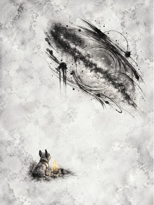 French Bulldog | 5400×7200px・600dpi・約50MB 高解像度PNG｜Digital Download Ink Wash Digital Art【デジタルダウンロード】夜空シリーズアート