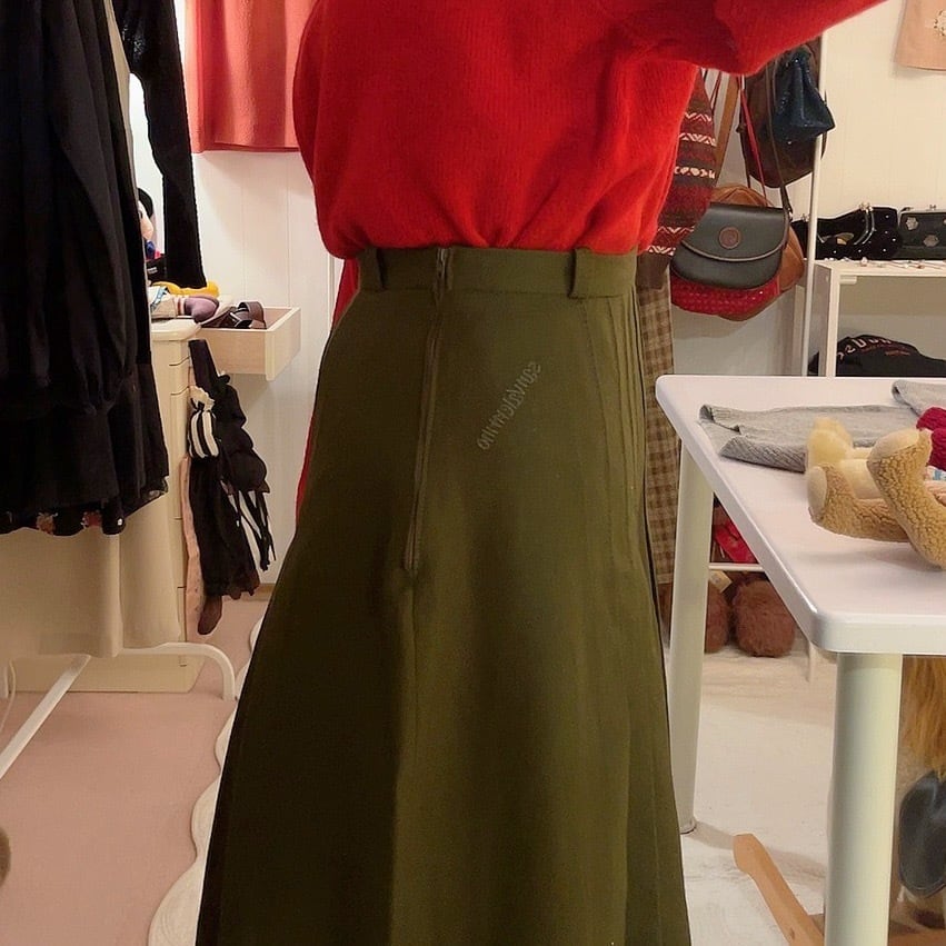 valentino / khaki pleats flare pants