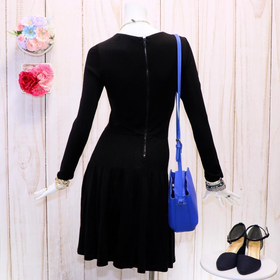 Alice+Olivia 長袖ロングワンピース M 黒 ニット ドレープ Alice+Olivia 長袖ロングワンピース M 黒 ニット ドレープ