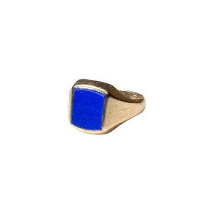 vintage c1974 9ct gold Lapis Lazuli signet ring
