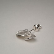 Mサイズ ウチワタケ シルバーピアス tree mushroom silver earrings M（片耳）