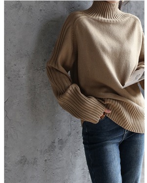 エフォートレスリブハイネックニット 3colorA0661