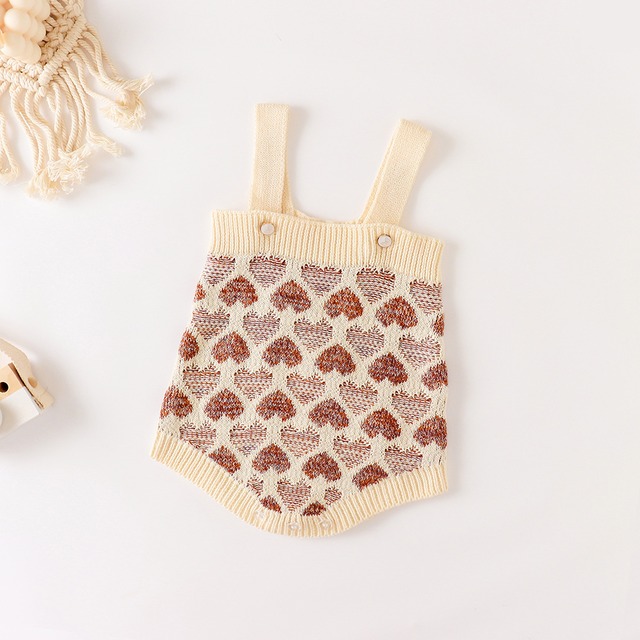 《即納》heart knit salopette