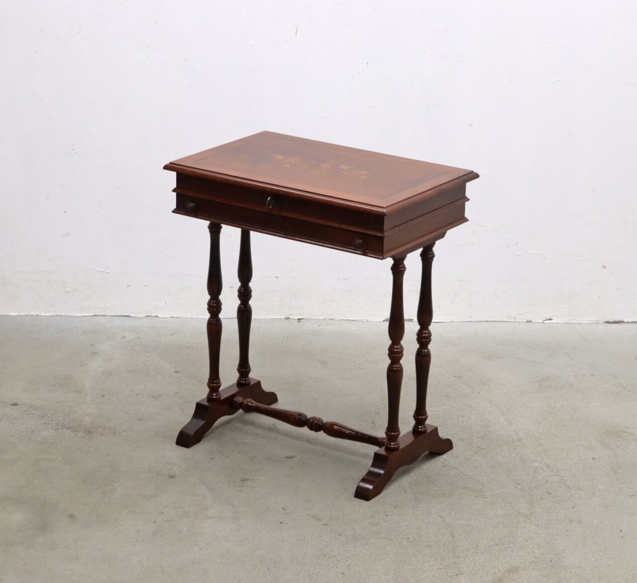 英国 イギリス クラシカル 象嵌 ソーイングテーブル サイドテーブル  