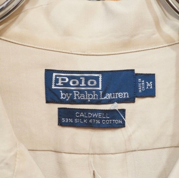 90s ralphlauren caldwell シルク コットン オープンカラーシャツ M