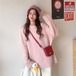 ✞ロリオーバーサイズラウンドネックプルオーバー セーター 大人女子☆ウィンター 秋物 冬物 ピュア ピンク✞ゴスロリ SM ミリ 甘ロリ クラロリ 和ロリ エレガント 黒ロリ 姫ロリ 華ロリ BB-BB85029311629