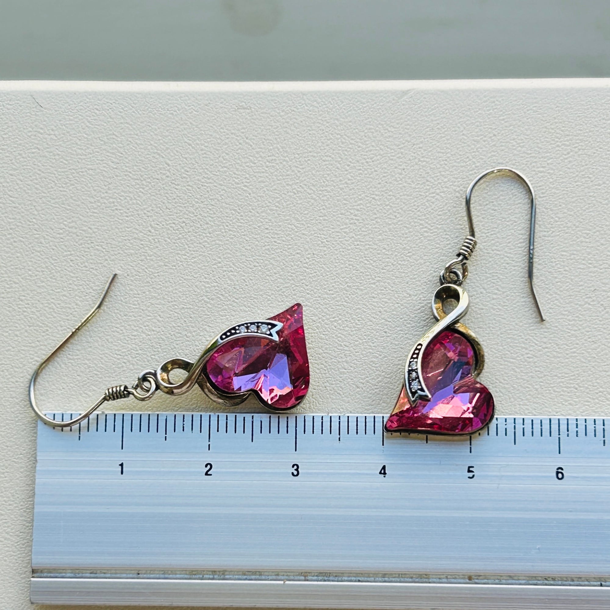 シルバー925 PInk CZハート フックピアス | Milo Antiques & Vintage