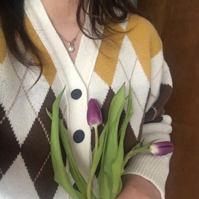 アーガイルカーディガン