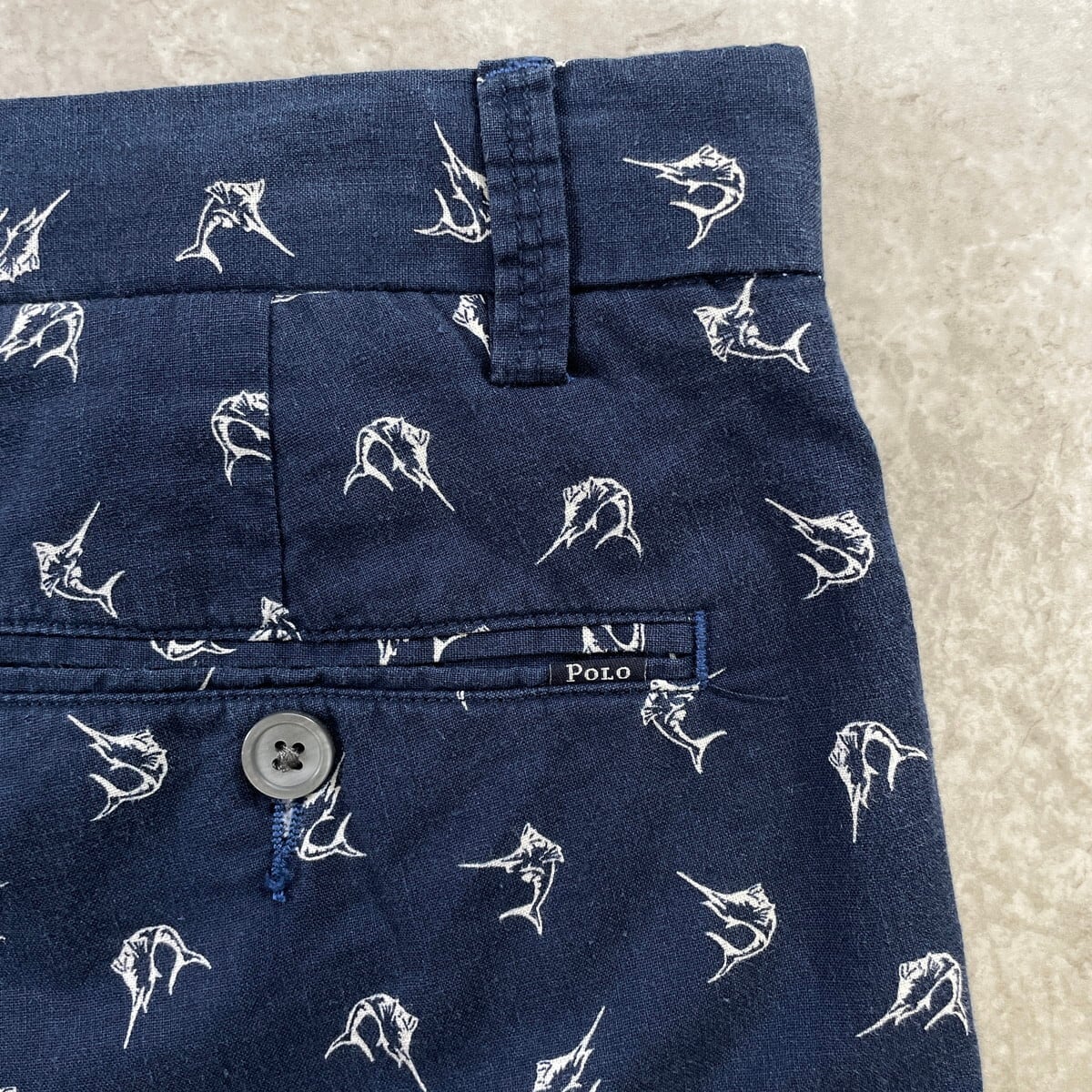 POLO RALPH LAUREN ポロラルフローレン カジキ柄 リネン×コットン