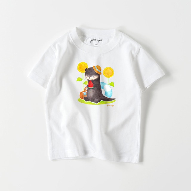 キッズTシャツ「カワウソちゃんの夏休み」