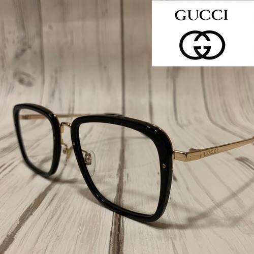 箱なし特価★ GUCCI メガネ アイウェア スクエア 2020AW Black/Gold