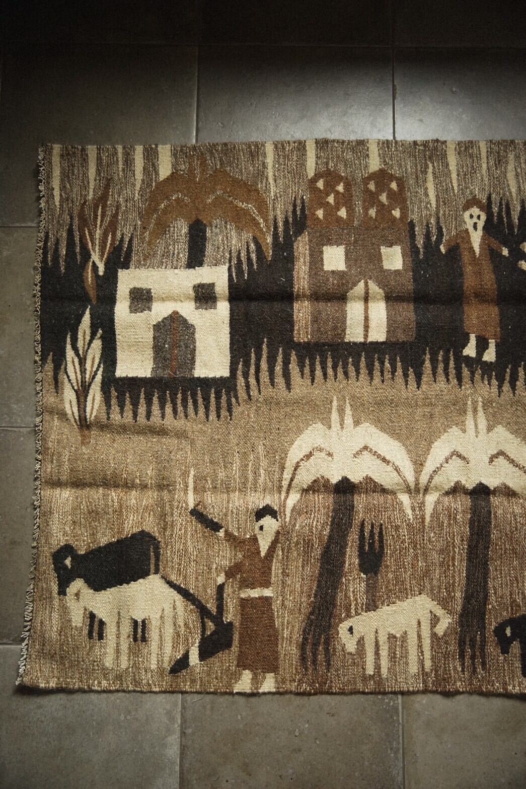 1107-Vintage Egyptian pictorial killim