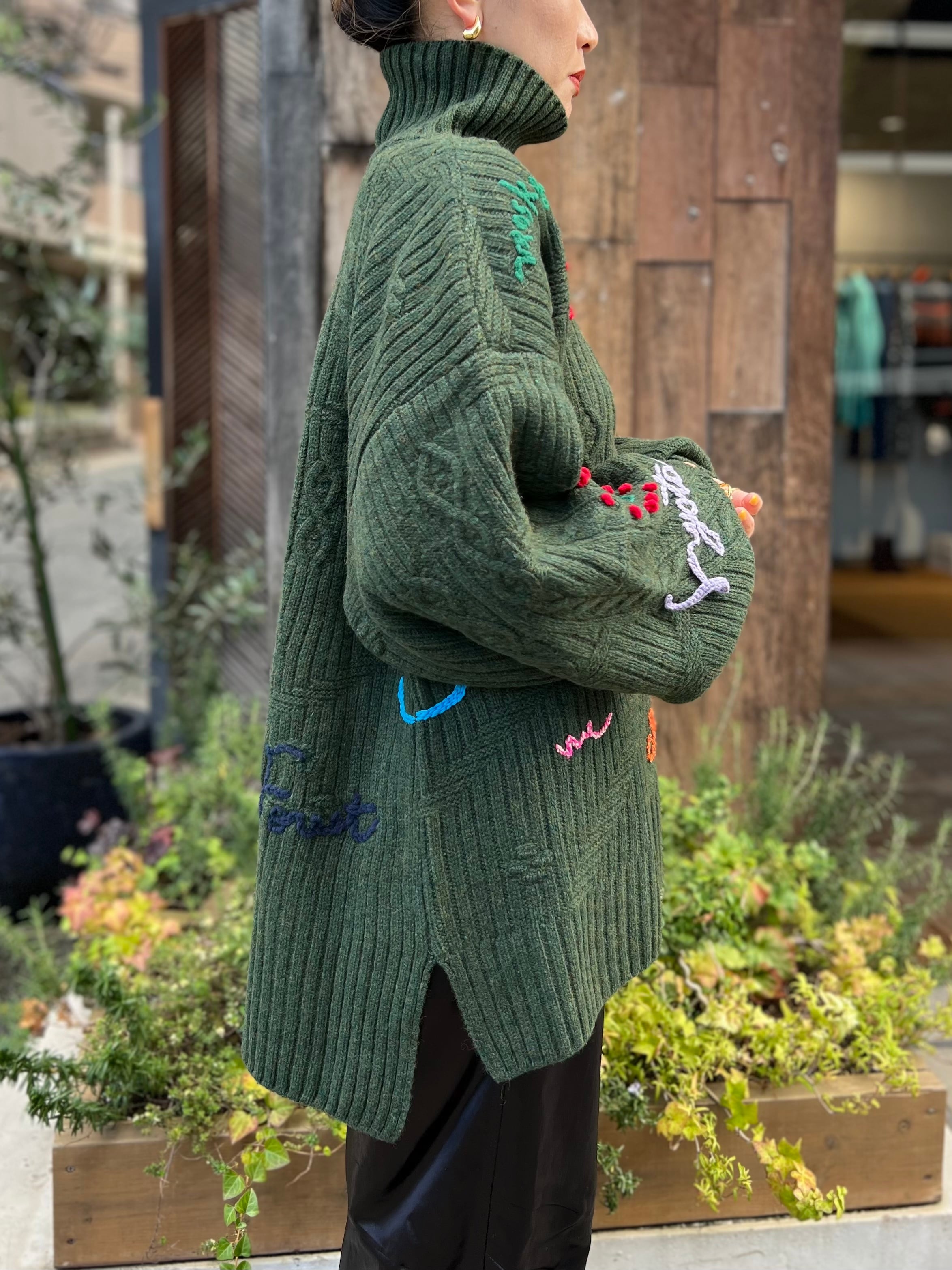 22AW】Mame Kurogouchi マメクロゴウチ / Cable Knit Pullover with 
