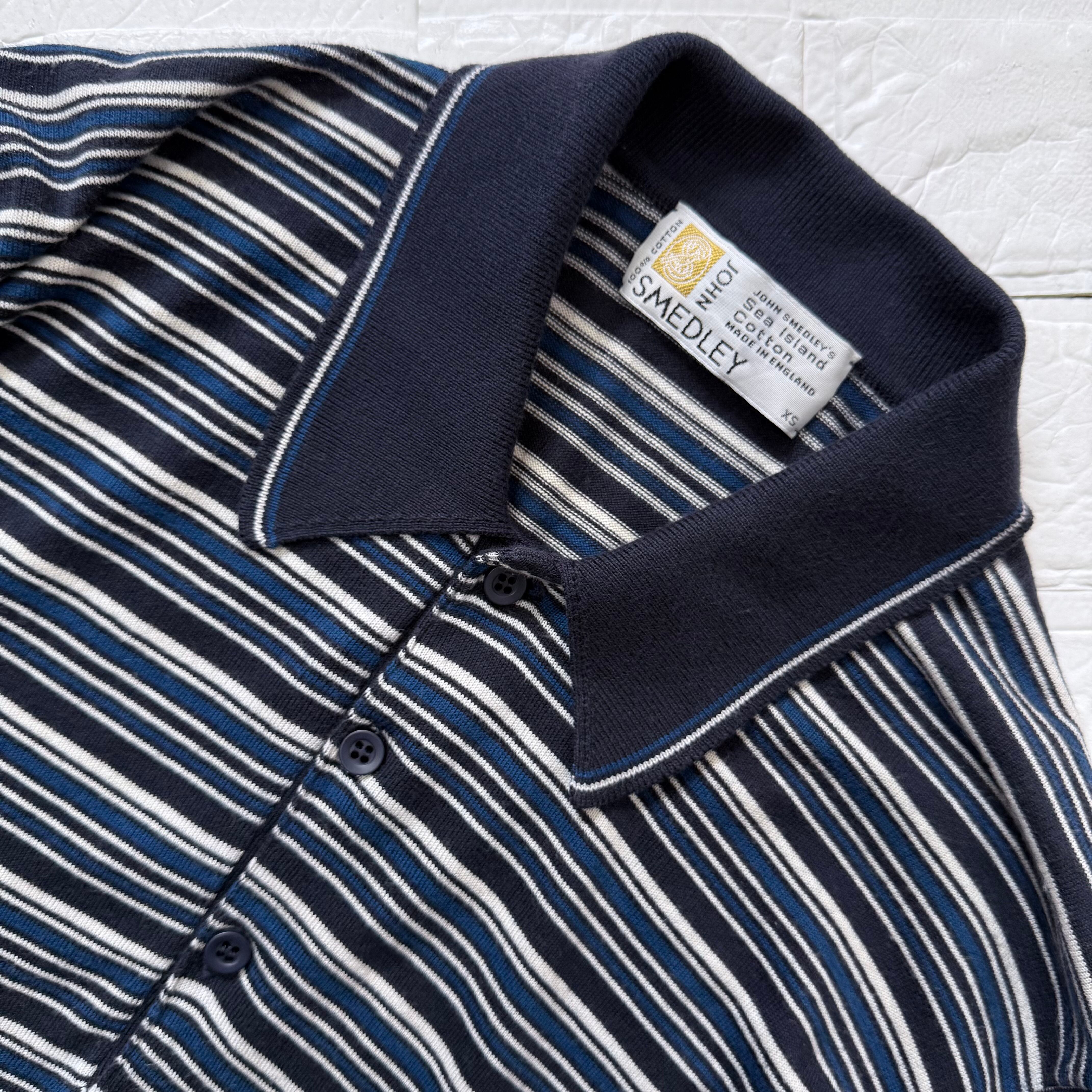 JOHN SMEDLEY 旧タグ シーアイランドコットン マルチボーダー 半袖