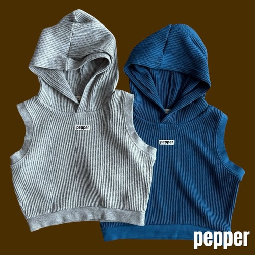 pepper［取寄］waffle hood vest 26autumn