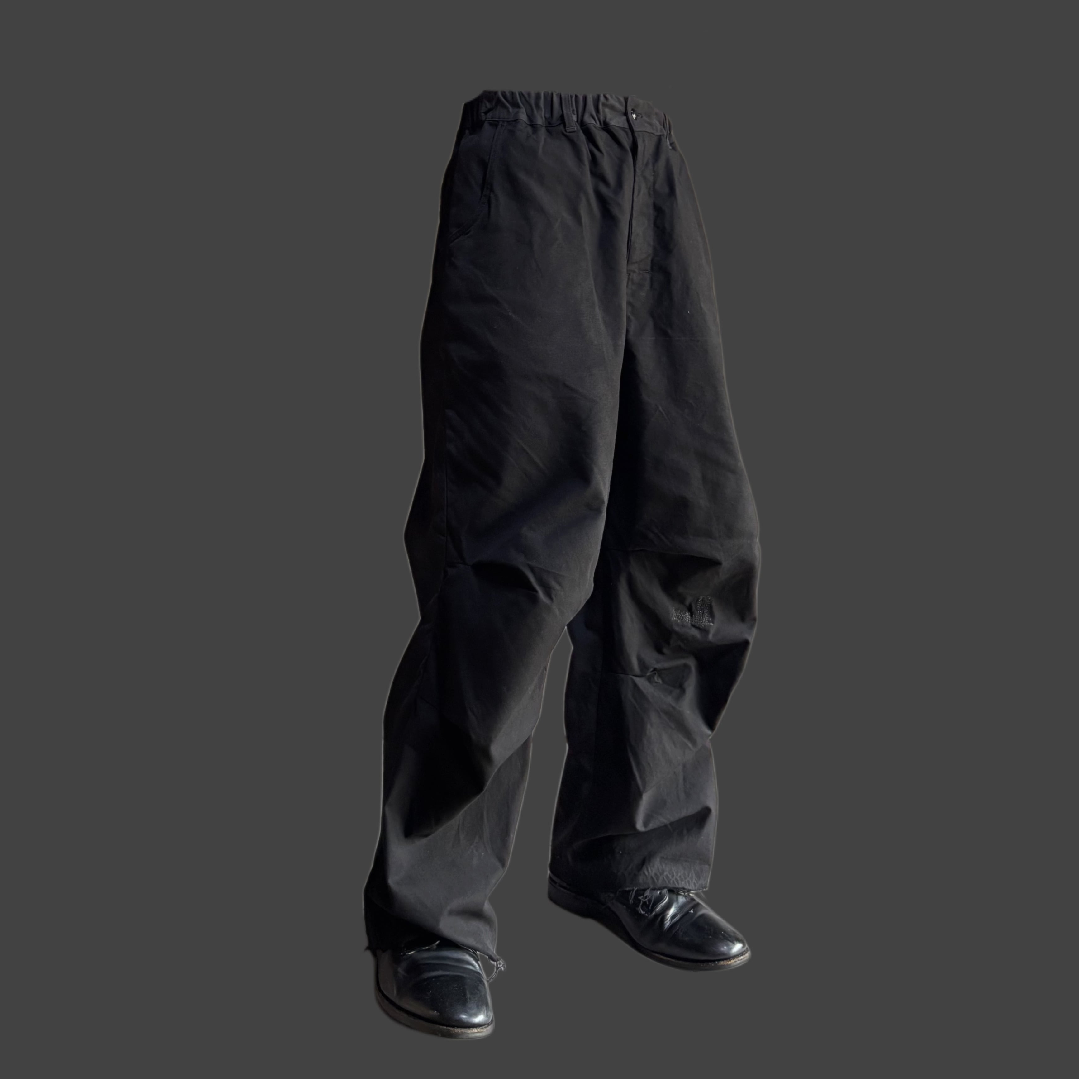 KNEE TUCK PANTS – BLACK COTTON