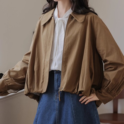 裾バルーンジッパージャケット ・8300