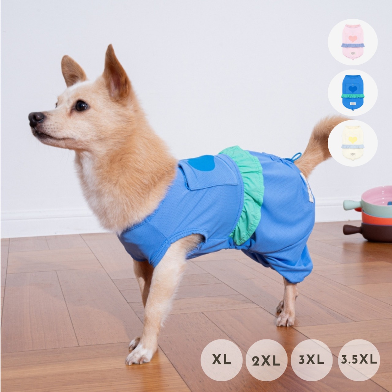 【puppygallery公式】Love Frill Cooling Romper 2XL-3.5XL