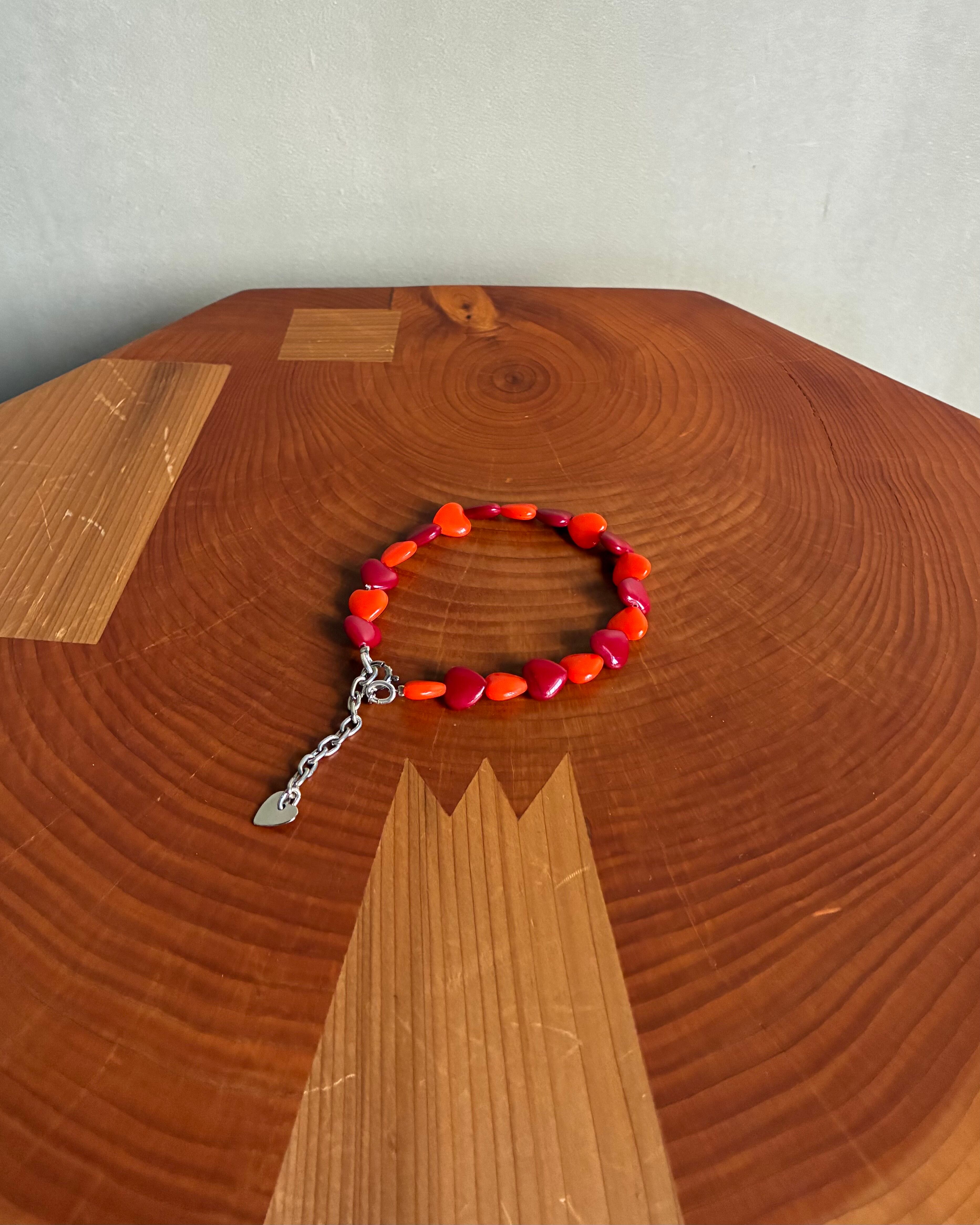 Daniel et Lili【60's vintage heart bracelet -wine×orange-】