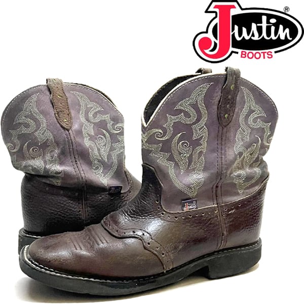 1点物◇ジャスティンJUSTINウェスタンブーツ古着27メンズレディースOK