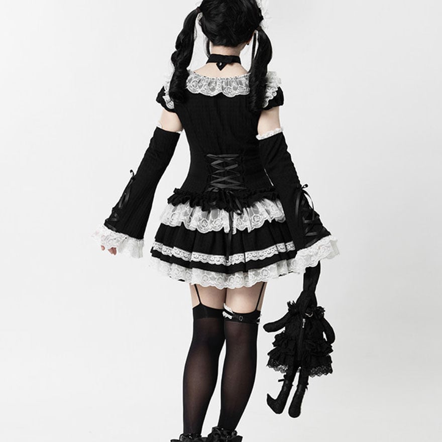 退廃ドールの黒薔薇｜リボン付きゴシックかぼちゃパンツ | ロリータ
