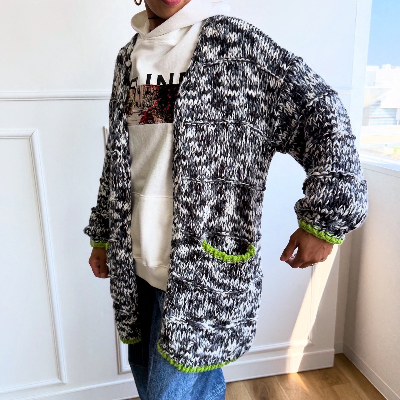 ミカーレミカーレ MICALLEMICALLE ミックスヤーン　ロングカーディガン