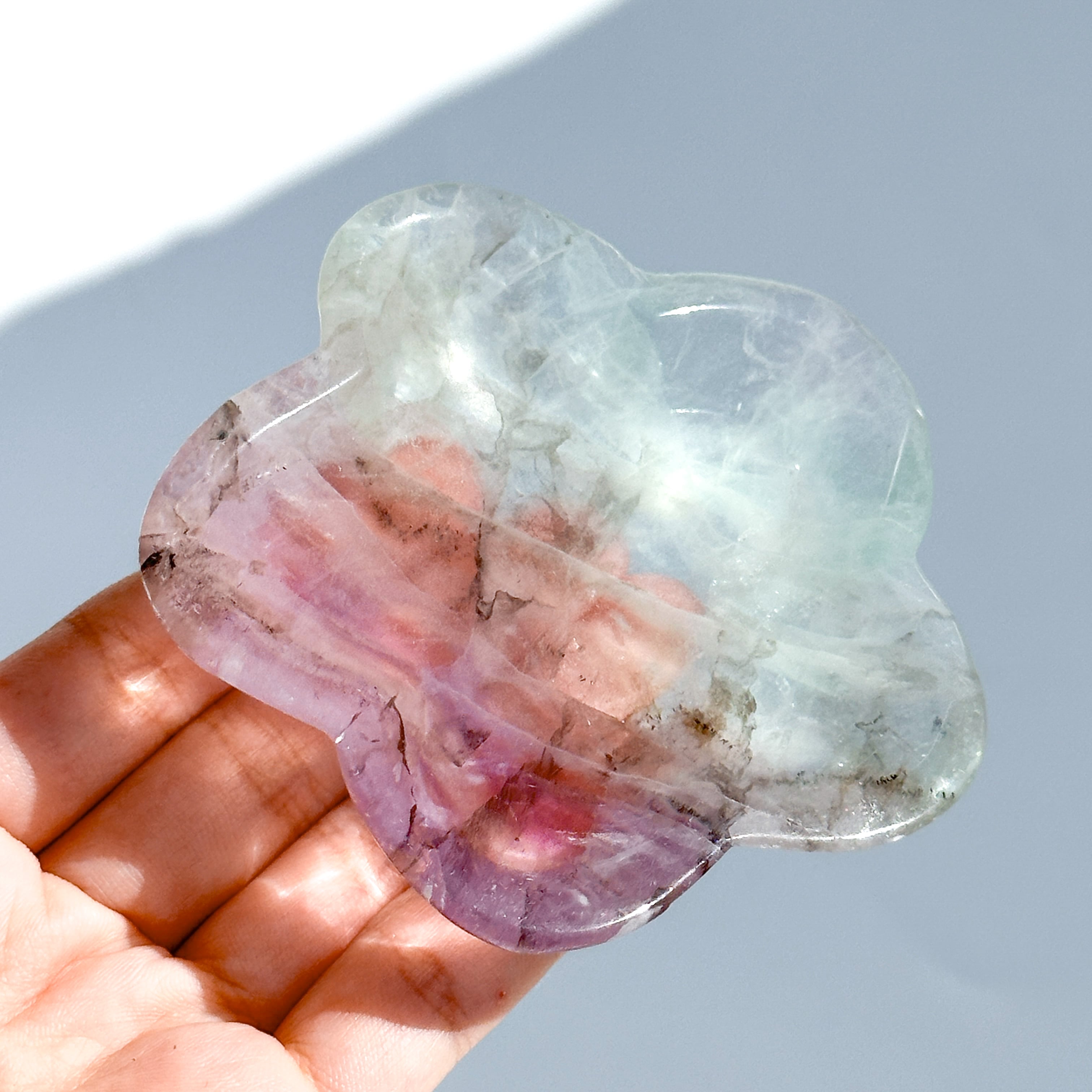 レインボーフローライト花型のうつわ01◇ RainbowFluorite ◇天然石