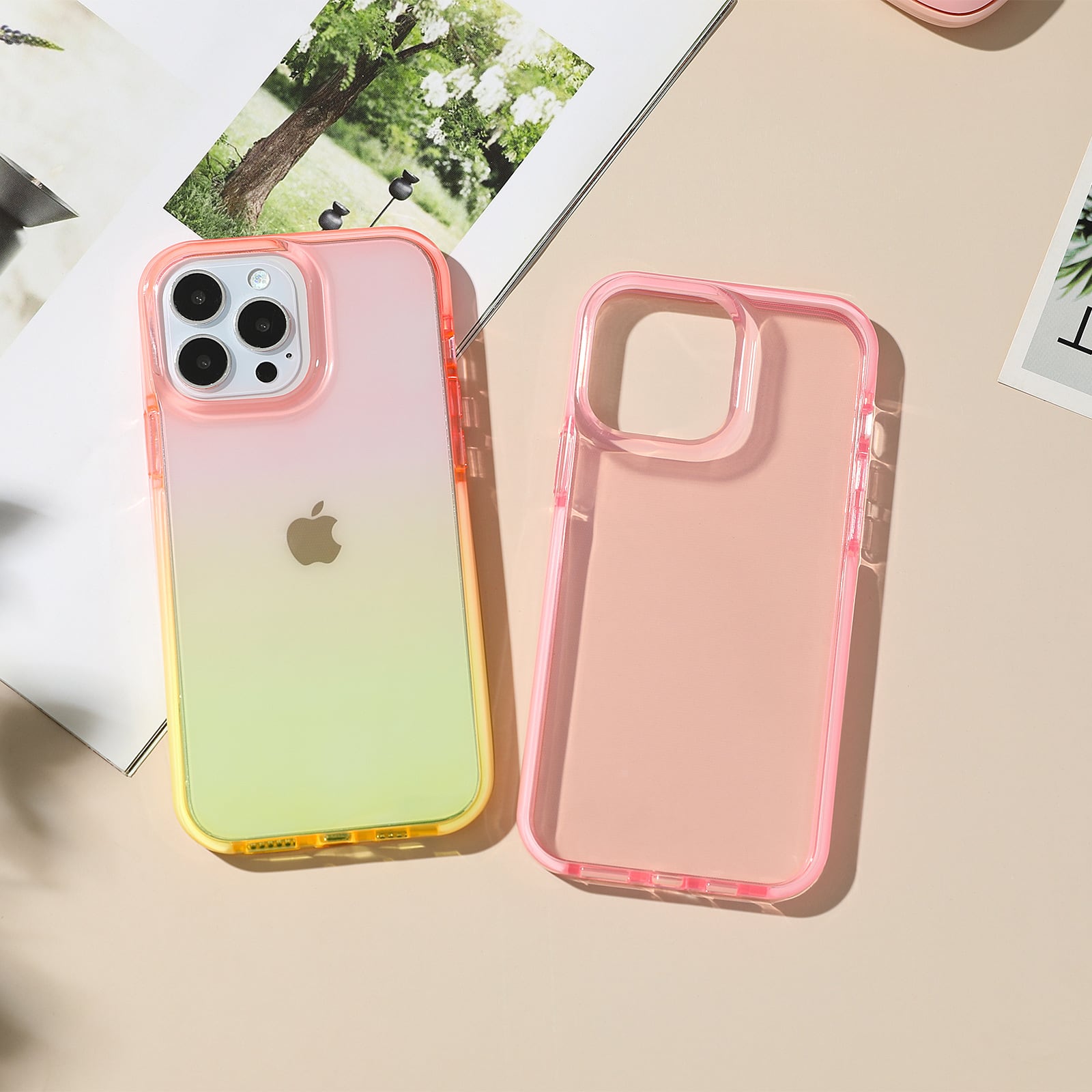 ITELINMON Airpods Proケース グラデーション ピンク AirPods 早いもの