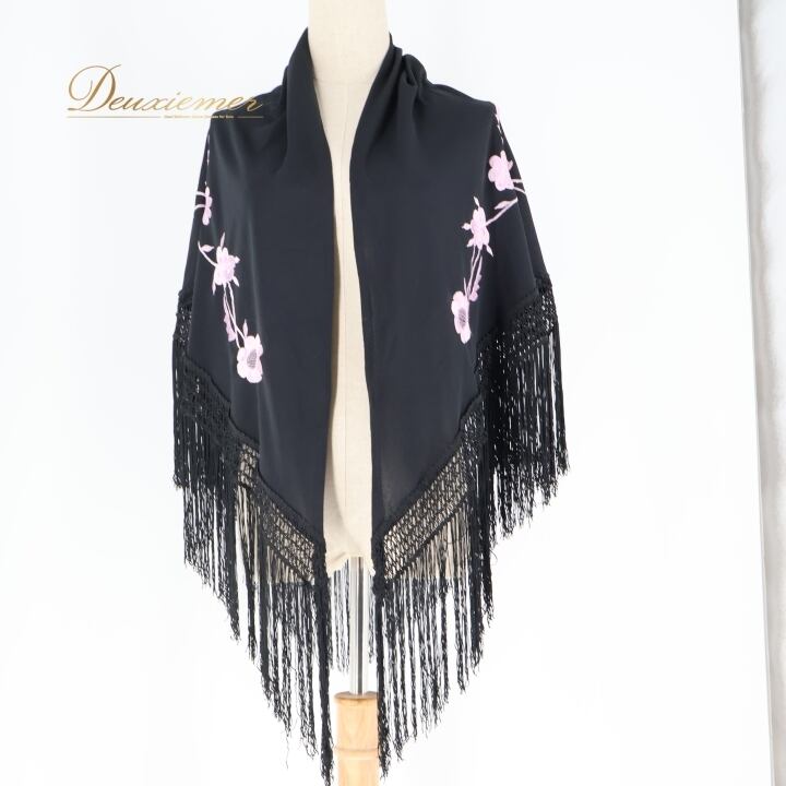 フラメンコ 衣装 シージョ ピキージョ トライアングル 三角形 黒 刺繍