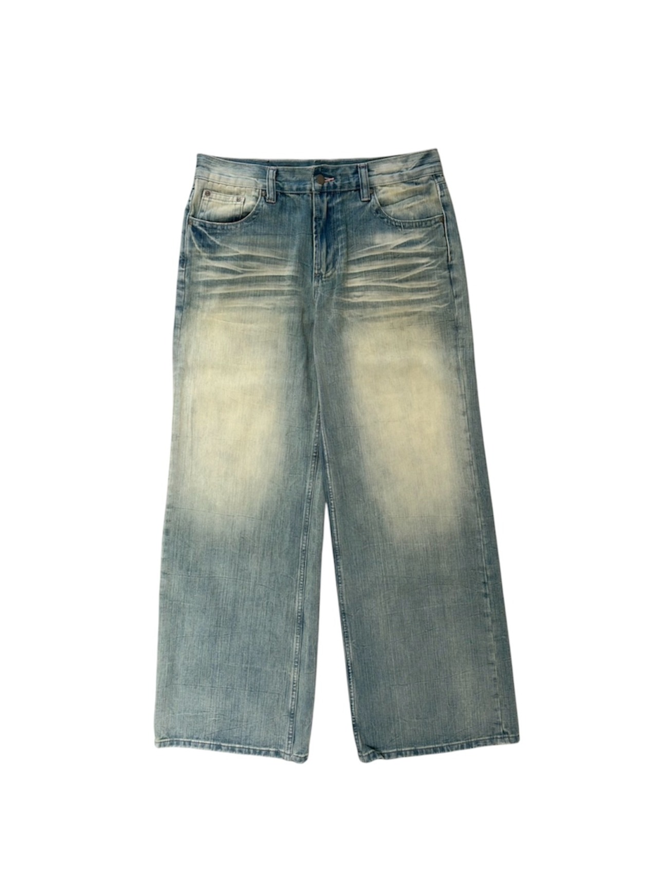 Yellow Blue Semi Wide Denim