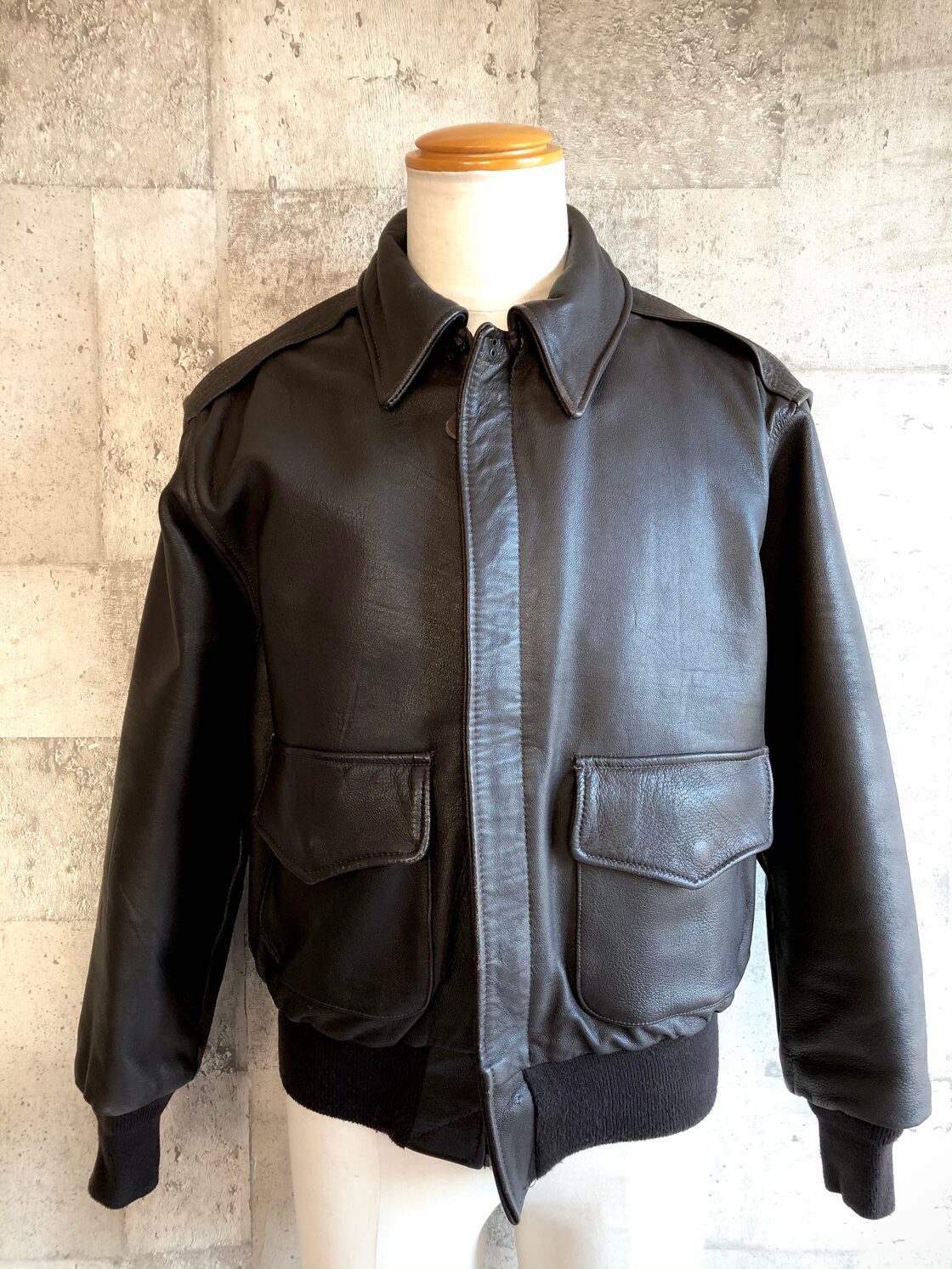 最終価格【アレンジ品】WearGard A-2 奪っ a2 牛革 ジャケット 38 