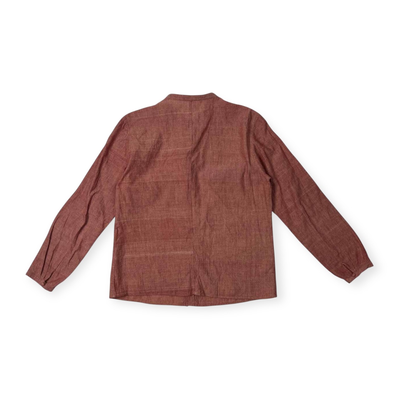 JURGEN LEHL ヨーガンレール 包みボタン ノーカラー 長袖シャツ ブラウス M /コットン/薄手/バンドカラー