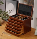 ジュエリーボックス 木製 大容量 多段 引き出し アクセサリーケース 宝石箱 収納ボックス ネックレス掛け 鍵付き 高級 天然木 プレゼント ギフト 母の日 誕生日 レディース