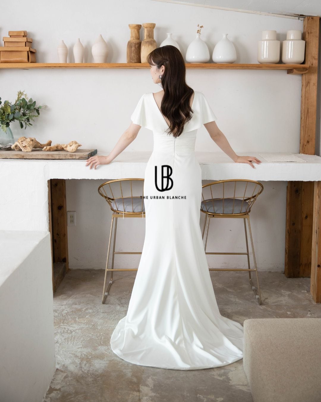 THE URBAN BLANCHE ORIGINAL 】着痩せ効果☆ 袖付き オシャレ