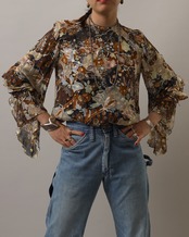 Chloe / Sheer Frilled Blouse