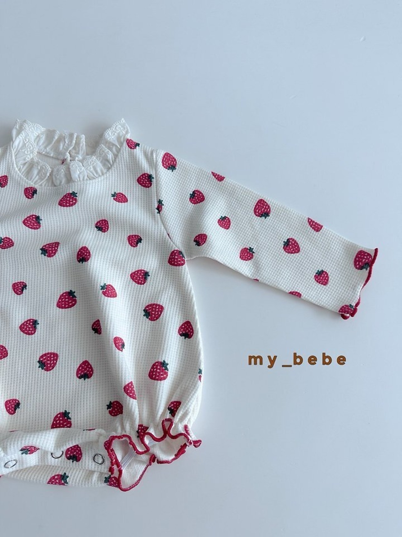 韓国子供服 / Mybebe / ワッフルレーススーツ (ボネット付き) / ベビー *S~Ⅿ*