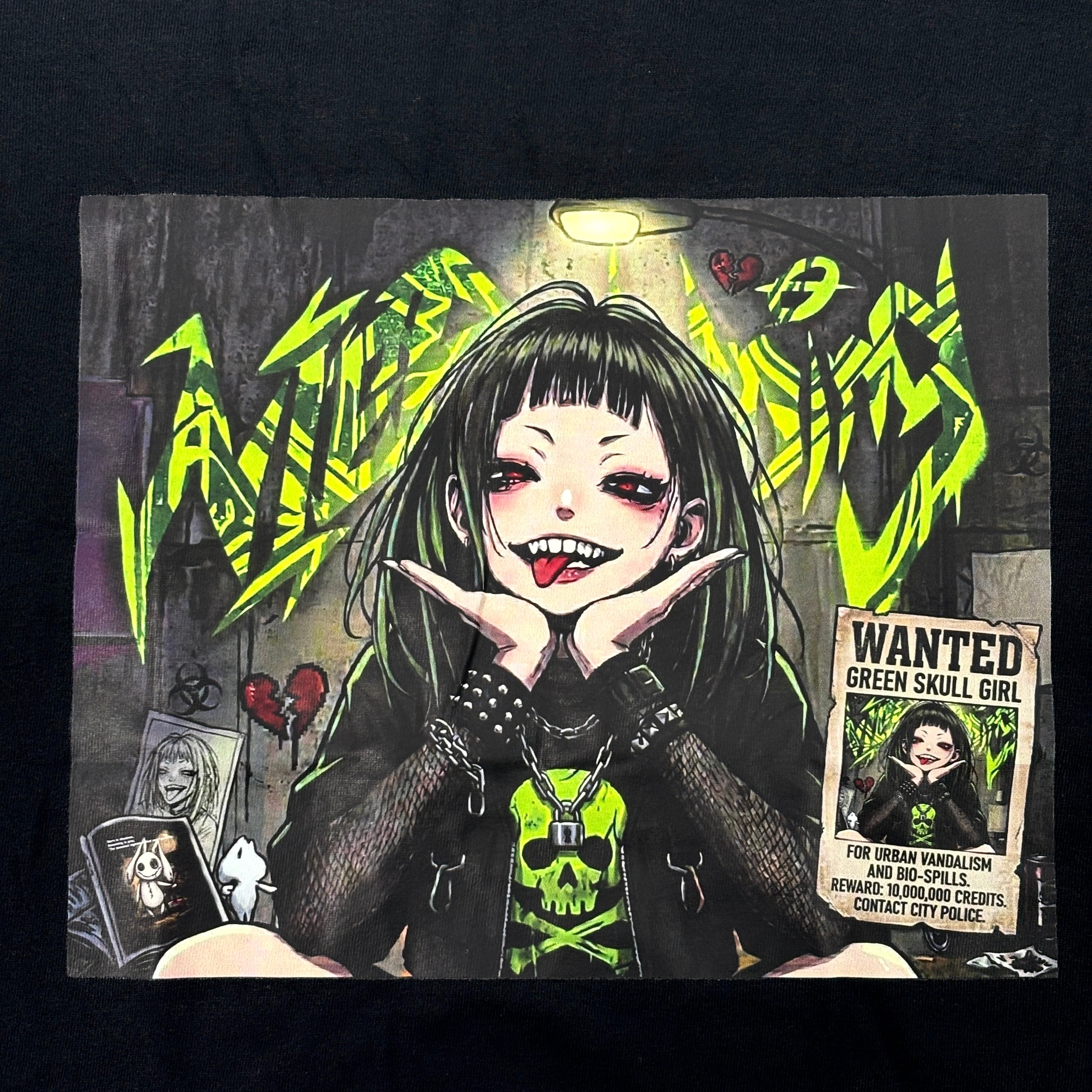 7の日×77点THREE SEVEN超特価》GREEN SKULL GIRL BLACK CUTSEW | NIER