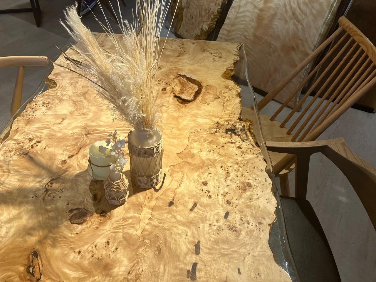 シンガーミシン リメイクテーブル ポプラ 瘤付き一枚板天板 一点もの】ポプラ レジンテーブル ダイニングテーブル 座卓 一枚板