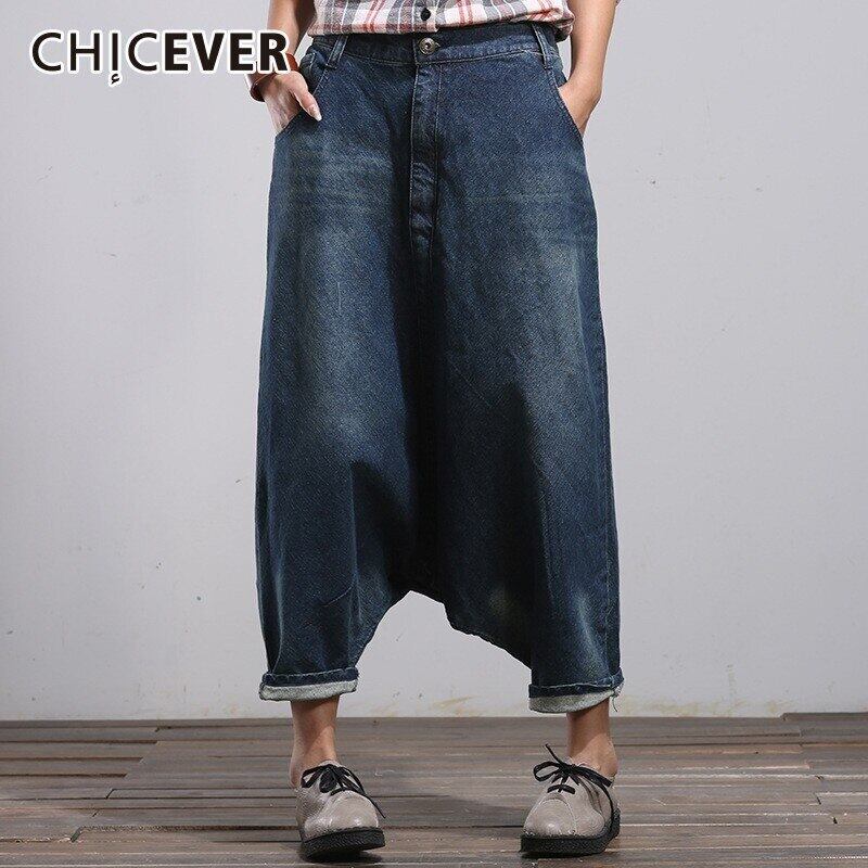 CHICEVER春デニムジーンズ女性ルーズビッグサイズハーレムパンツヴィンテージジーンズ2020 スプリング 春物 ビンテージ 6base552981793602